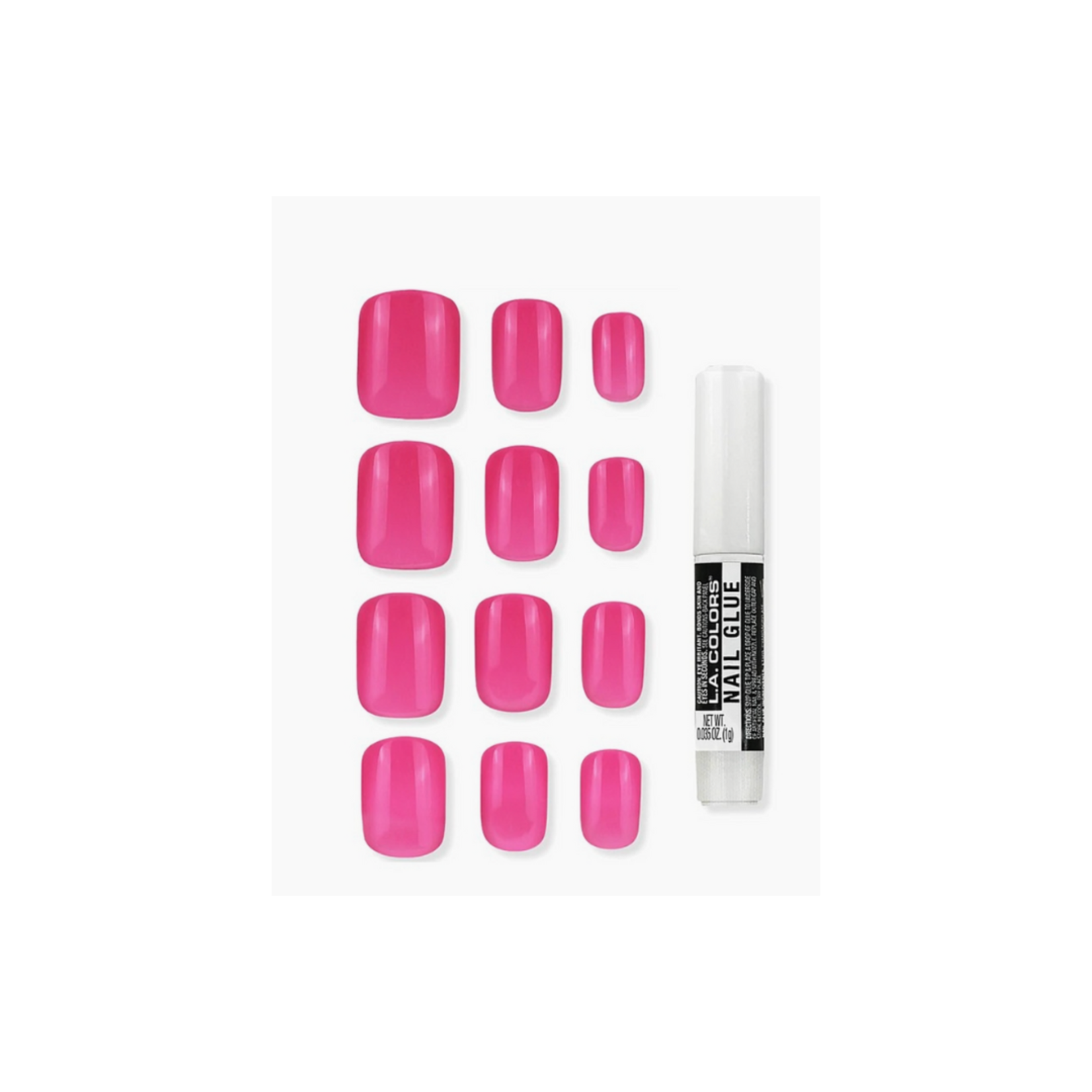 LA Colors LA Colors Gel Nails On Nail Tips and Glue Kit - Flashy short nail