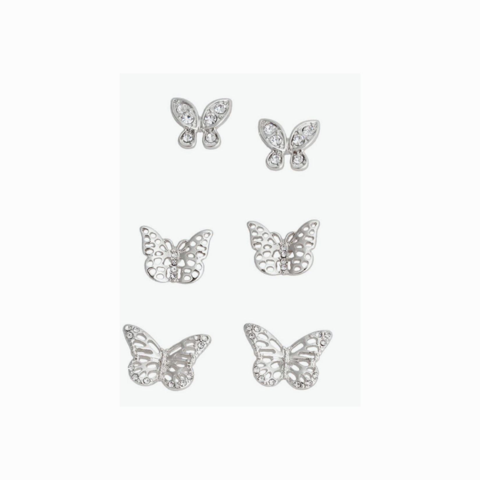 Cherie New York Cherie New York 3 pair Butterfly earrings