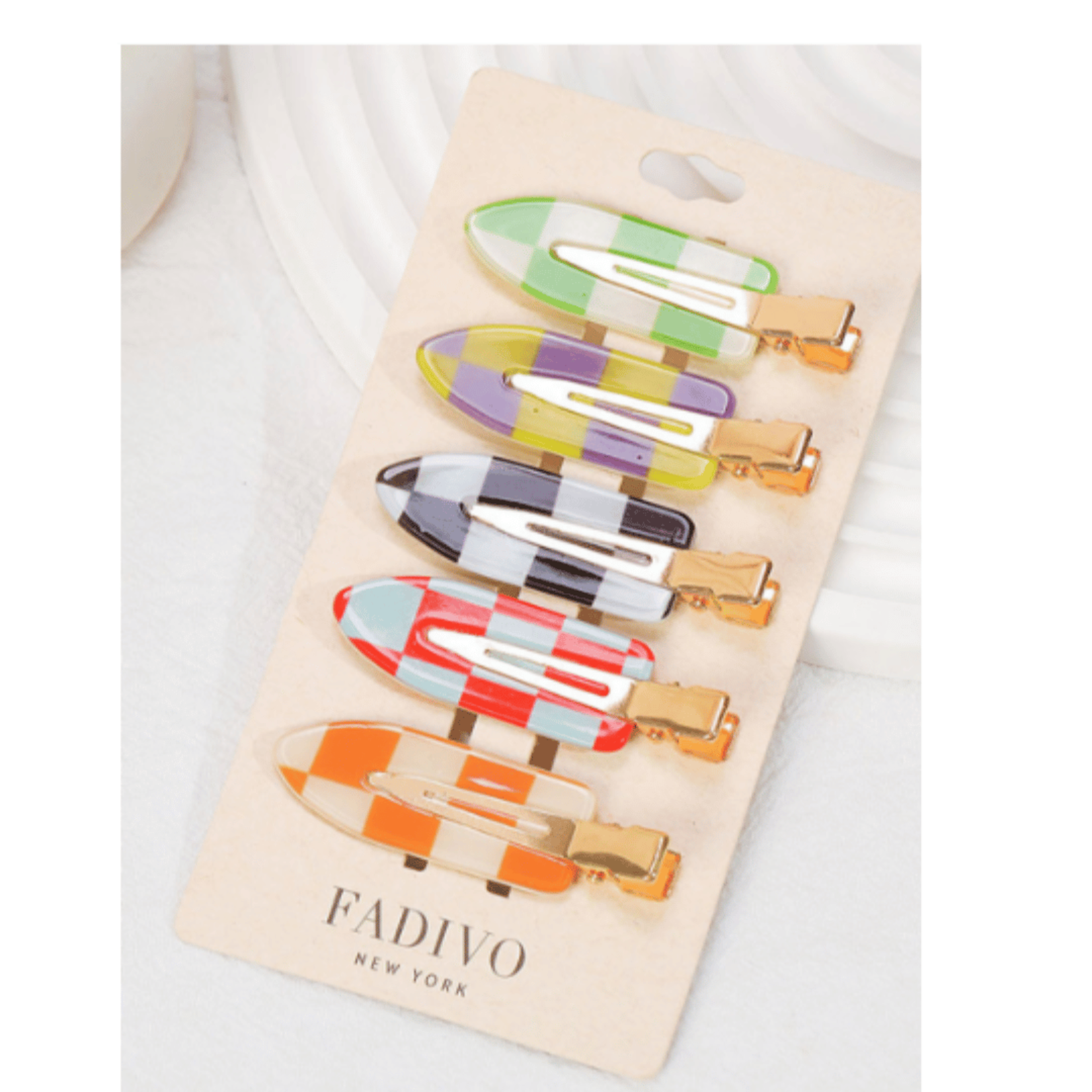 Fadiva Fadiva Medium Checkerboard Hair Pins