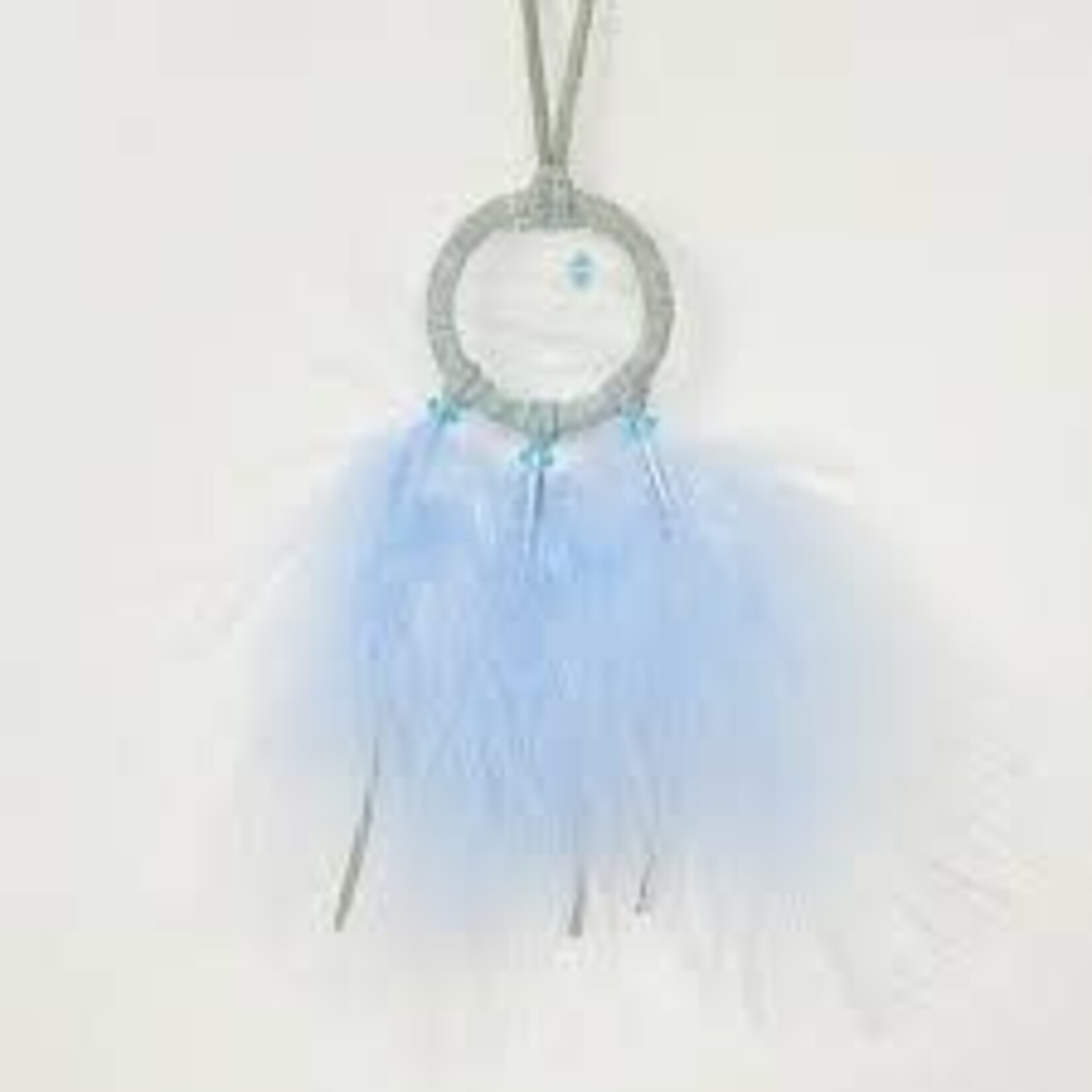 Monague Monague 1.5"  Dream Catcher with Fluff Feathers Baby Blue