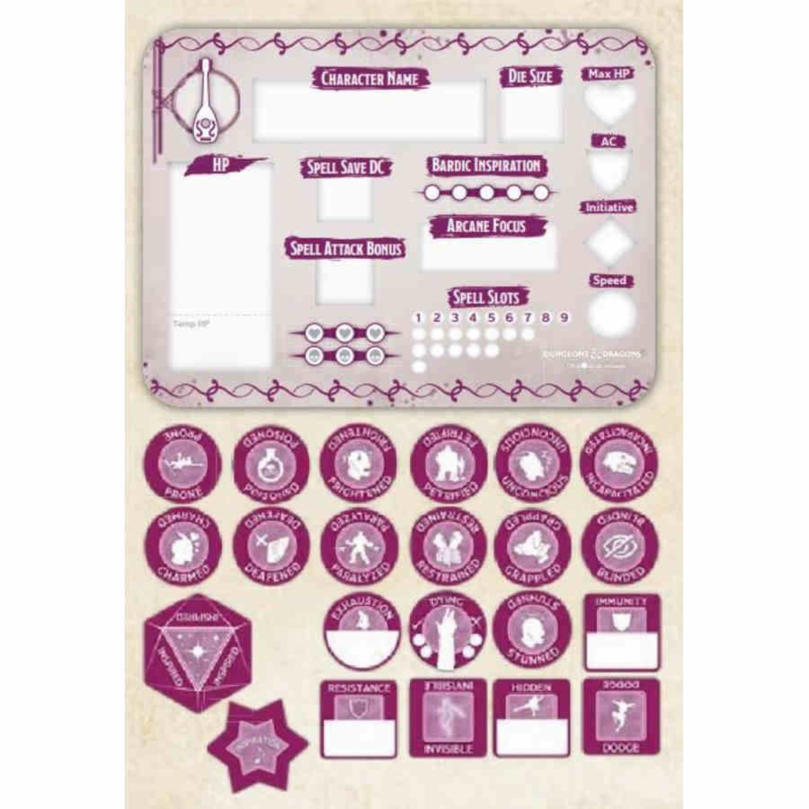 Gale Force 9 D&D: Character Tokens: Bard