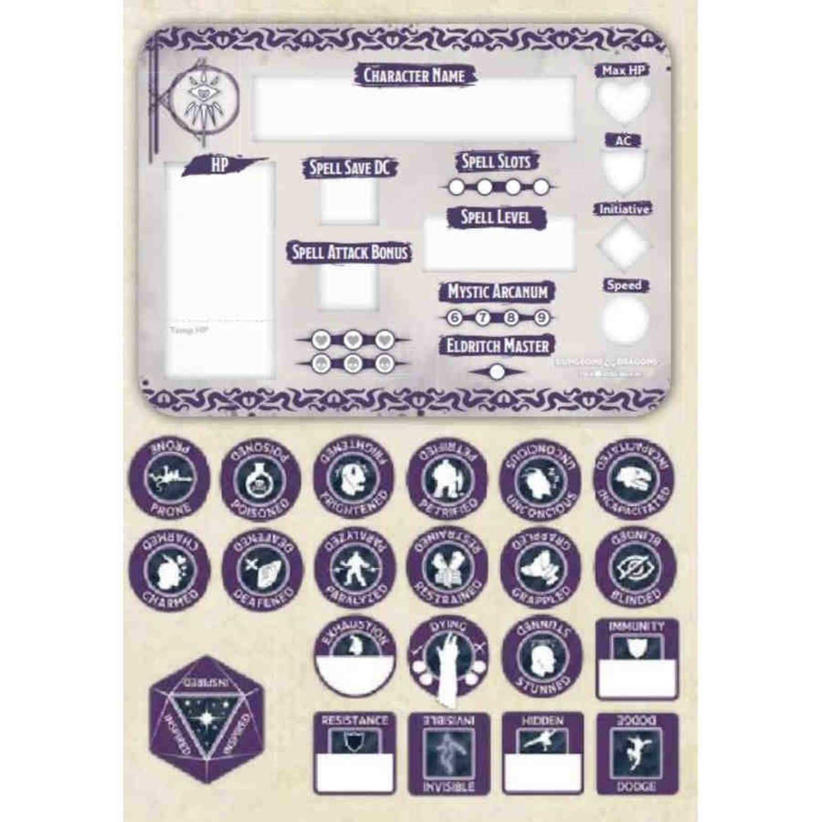 Gale Force 9 D&D: Character Tokens: Warlock