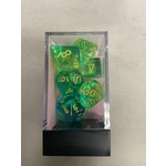 Chessex CHX 7ct Gemini Translucent 26466 Green-Teal/yellow