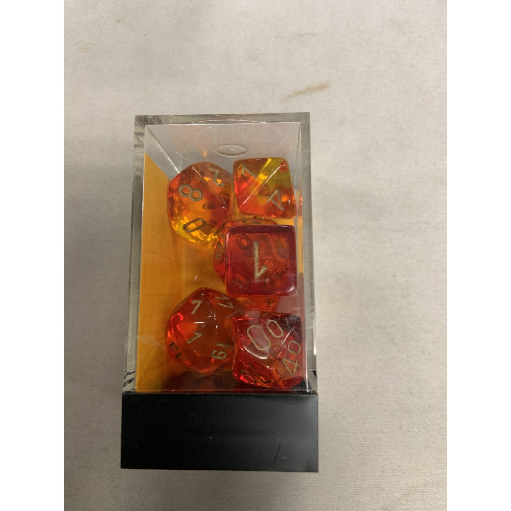 Chessex CHX 7ct Gemini Translucent 26468 Red-Yellow/gold