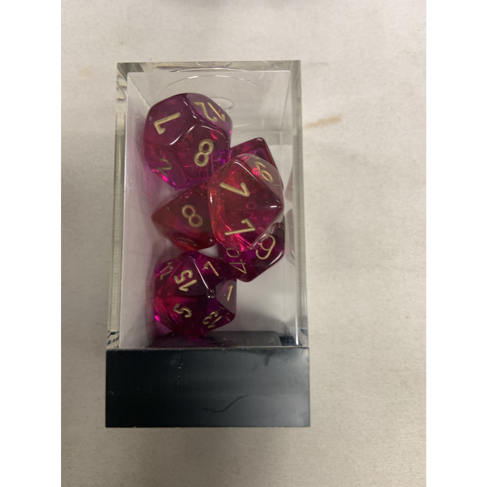 Chessex CHX 7ct Gemini Translucent 26467 Red-Violet/gold