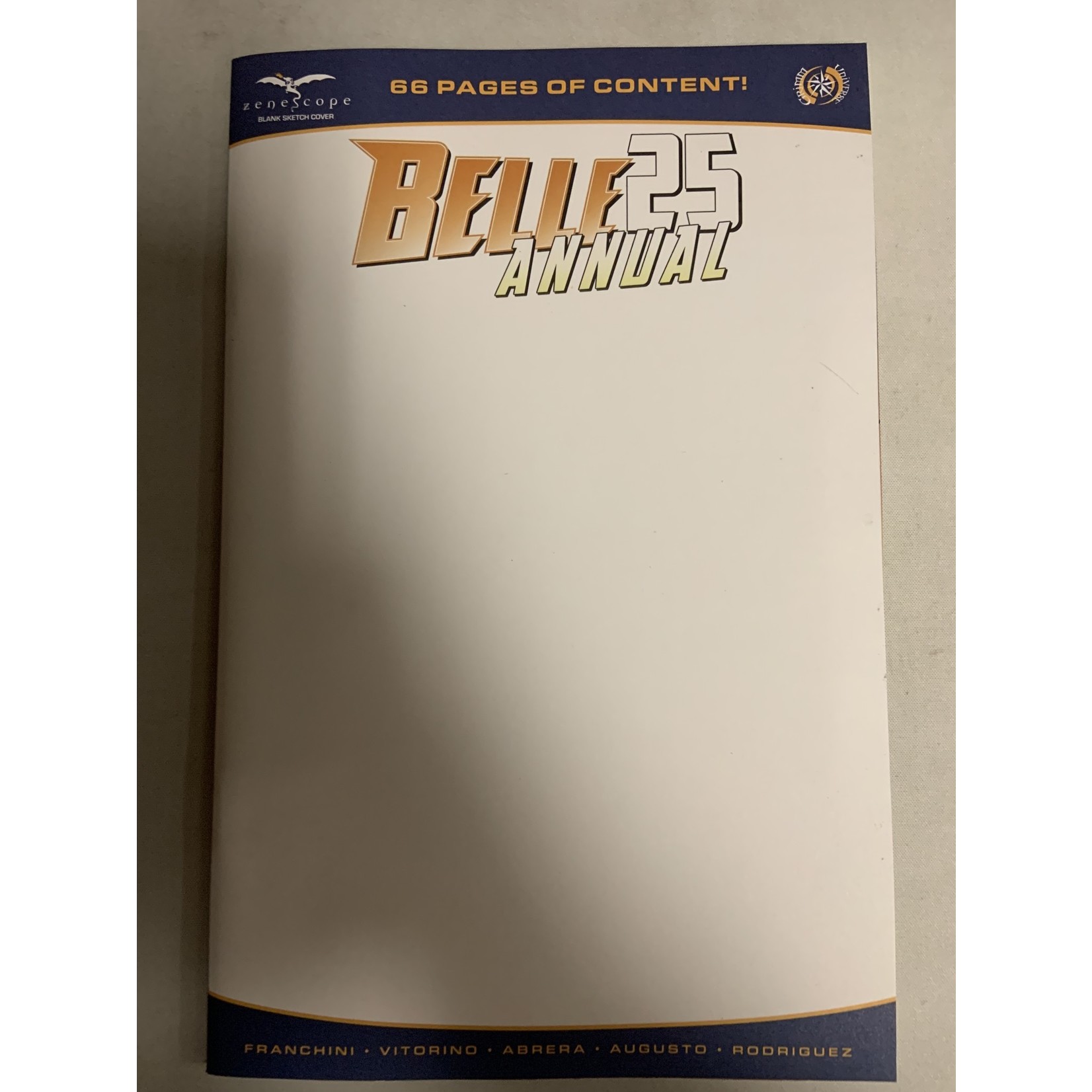ZENESCOPE ENTERTAINMENT INC Belle 2022 #25 Annual Cvr F Blank Sketch Ed