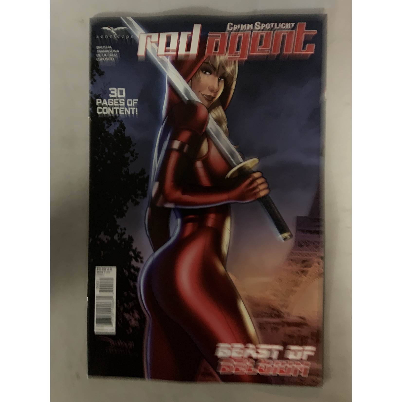 ZENESCOPE ENTERTAINMENT INC Grimm Red Agent Beast Of Belgium 2021 #1 Cvr C Santacruz