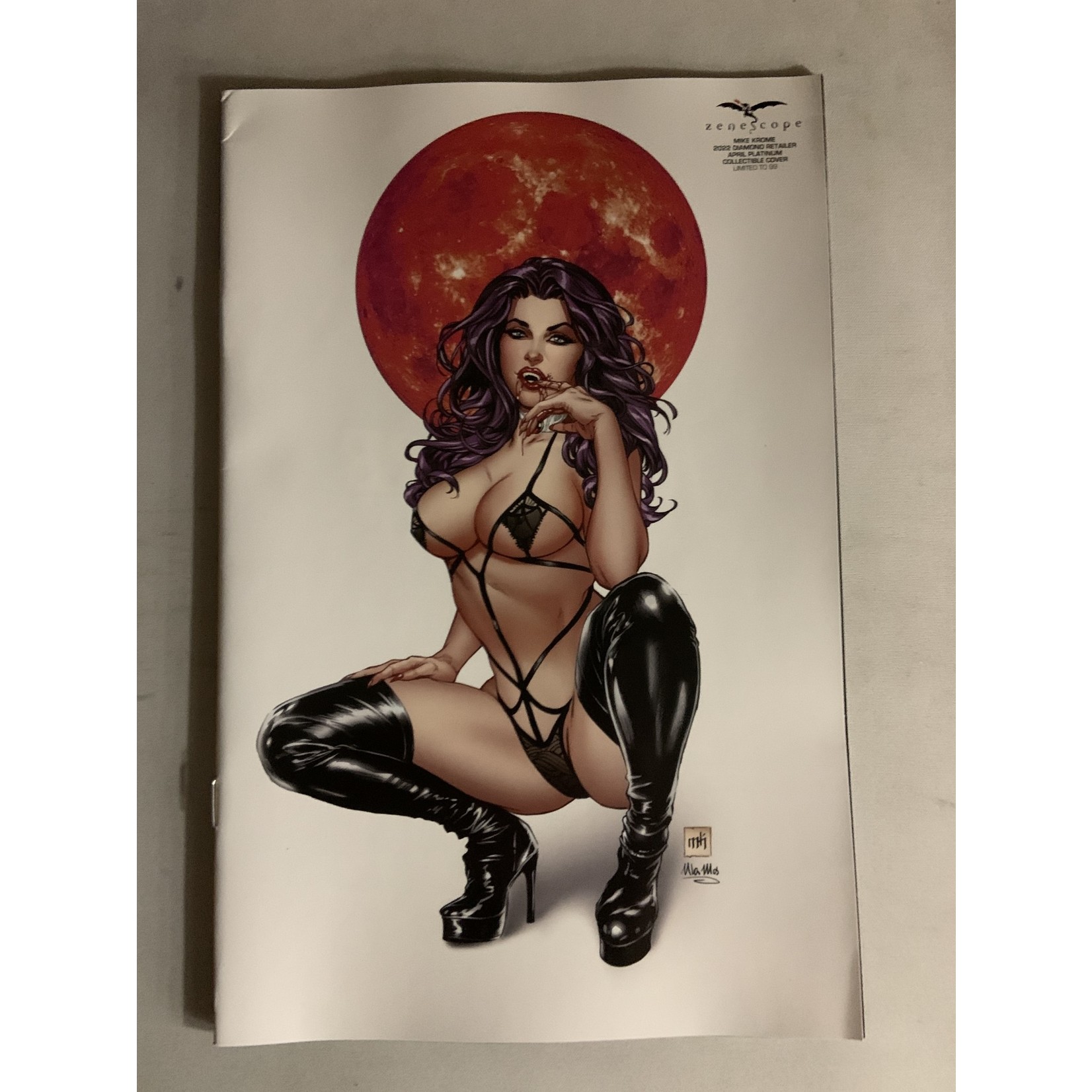 ZENESCOPE ENTERTAINMENT INC Grimm Spotlight Mystere Divinity Oneshot 2022 #1Grimm Universe Retailer Program Apr 2022 Platinum (Net) Damaged