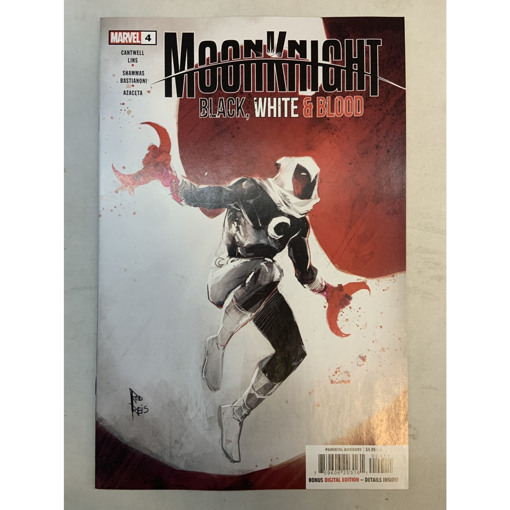 Marvel Comics MoonKnight Black, White & Blood 2022 #4A