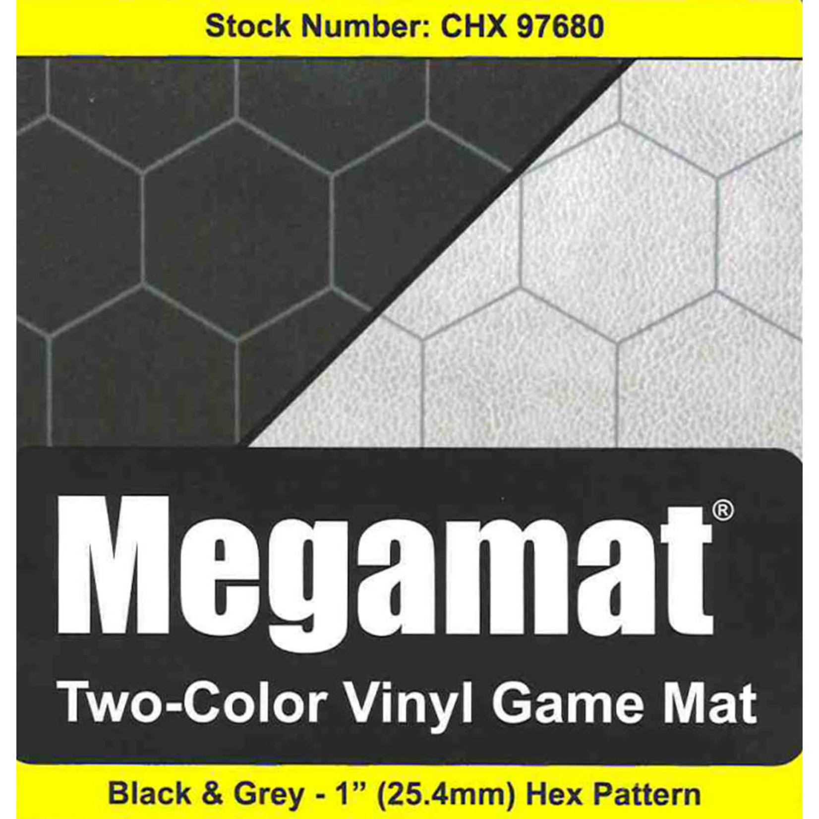 Megamat: Black & Grey Hex Pattern