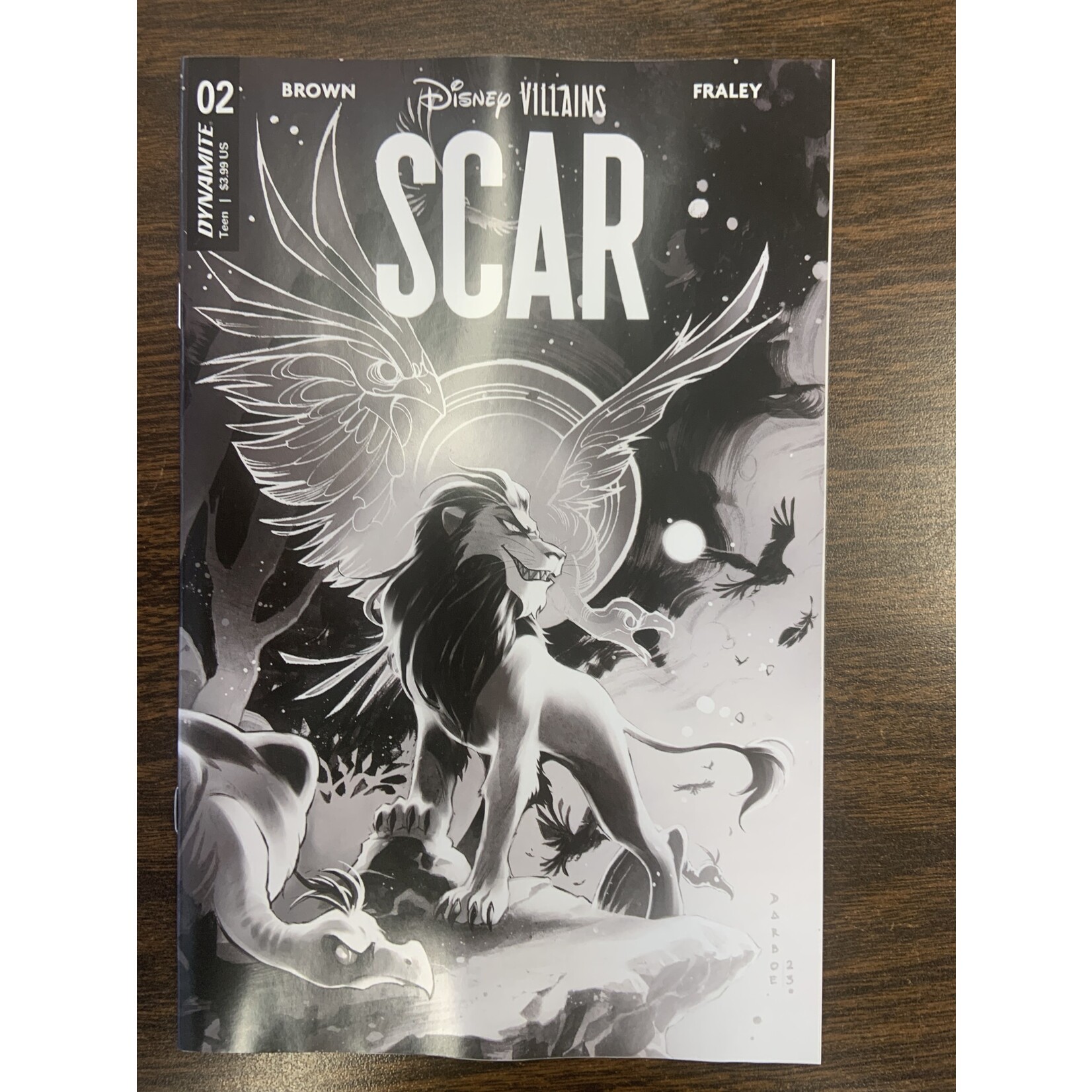 DYNAMITE Disney Villains Scar 2023 #2 Cvr H 15 Copy Incv Darboe B&W