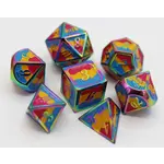 Foam Brain Games PANSEXUAL PRIDE FLAG - RPG METAL DICE SET