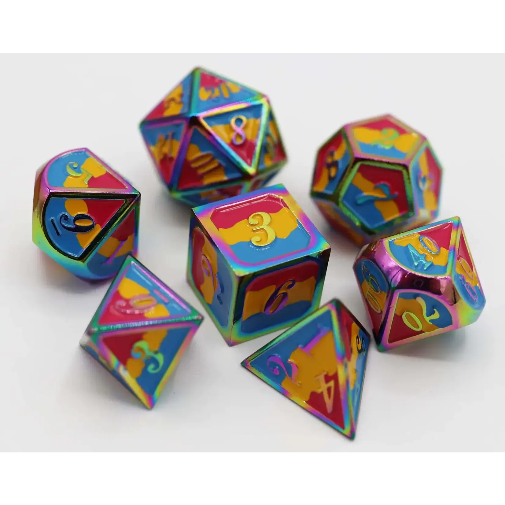 Foam Brain Games PANSEXUAL PRIDE FLAG - RPG METAL DICE SET