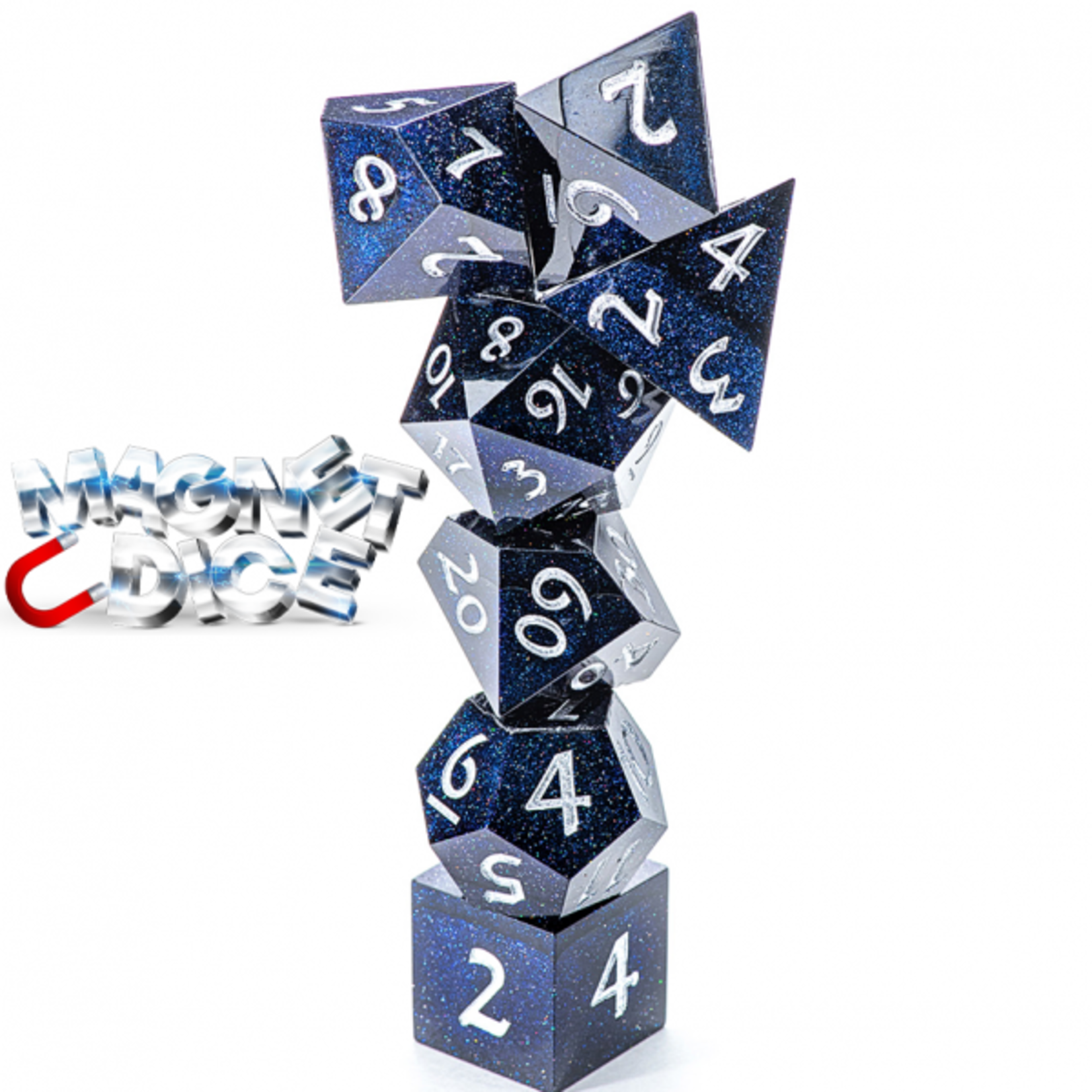 Gate Keeper Games “Magnet Dice” Handmade Sharp Edge Magnetic Dice - 7ct
