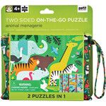 Petit Collage Animal Menagerie Two-sided On the Go Puzzle