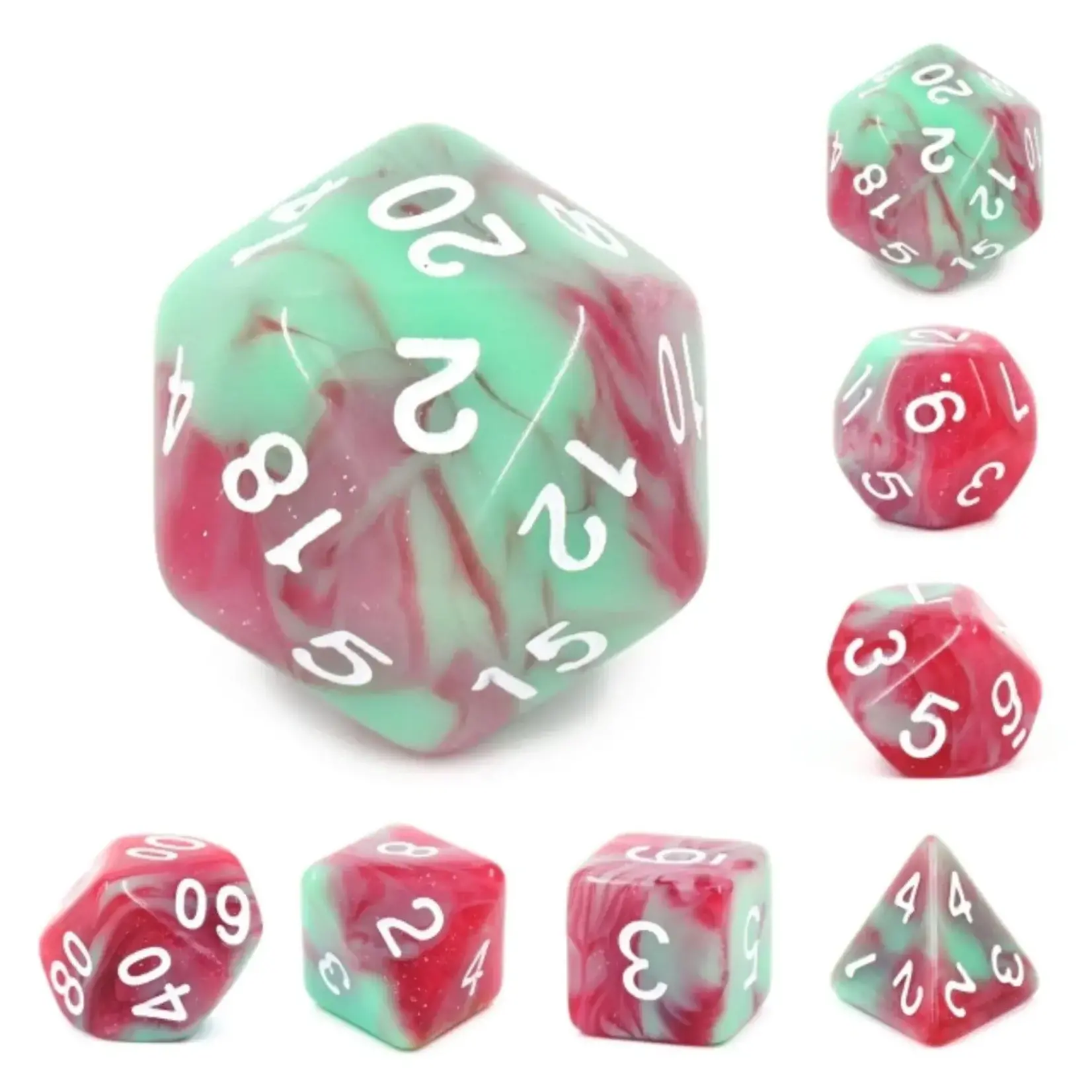 Foam Brain Games Strawberry Creme RPG Dice Set