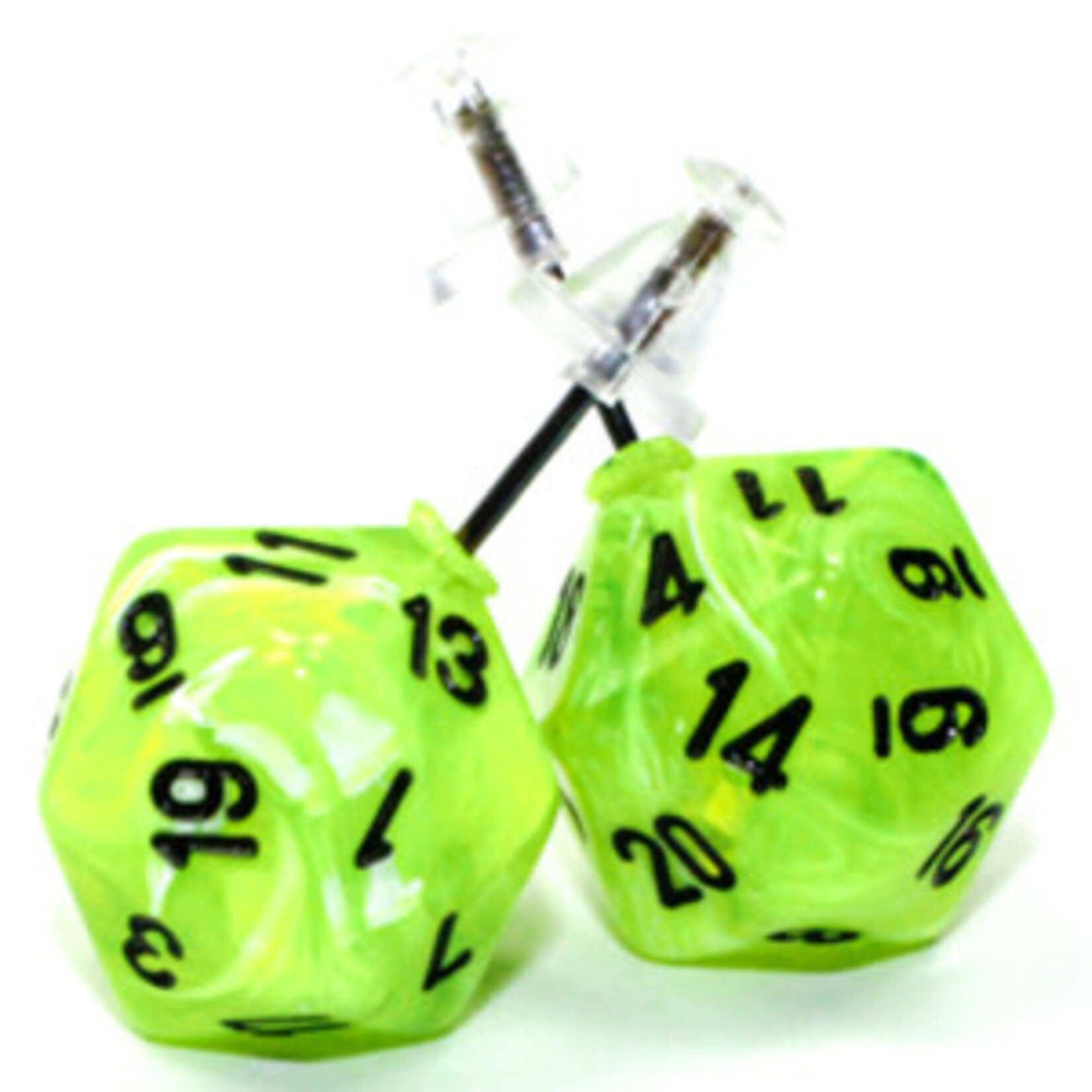 Chessex Stud Earrings VTX Bright GR Mini D20
