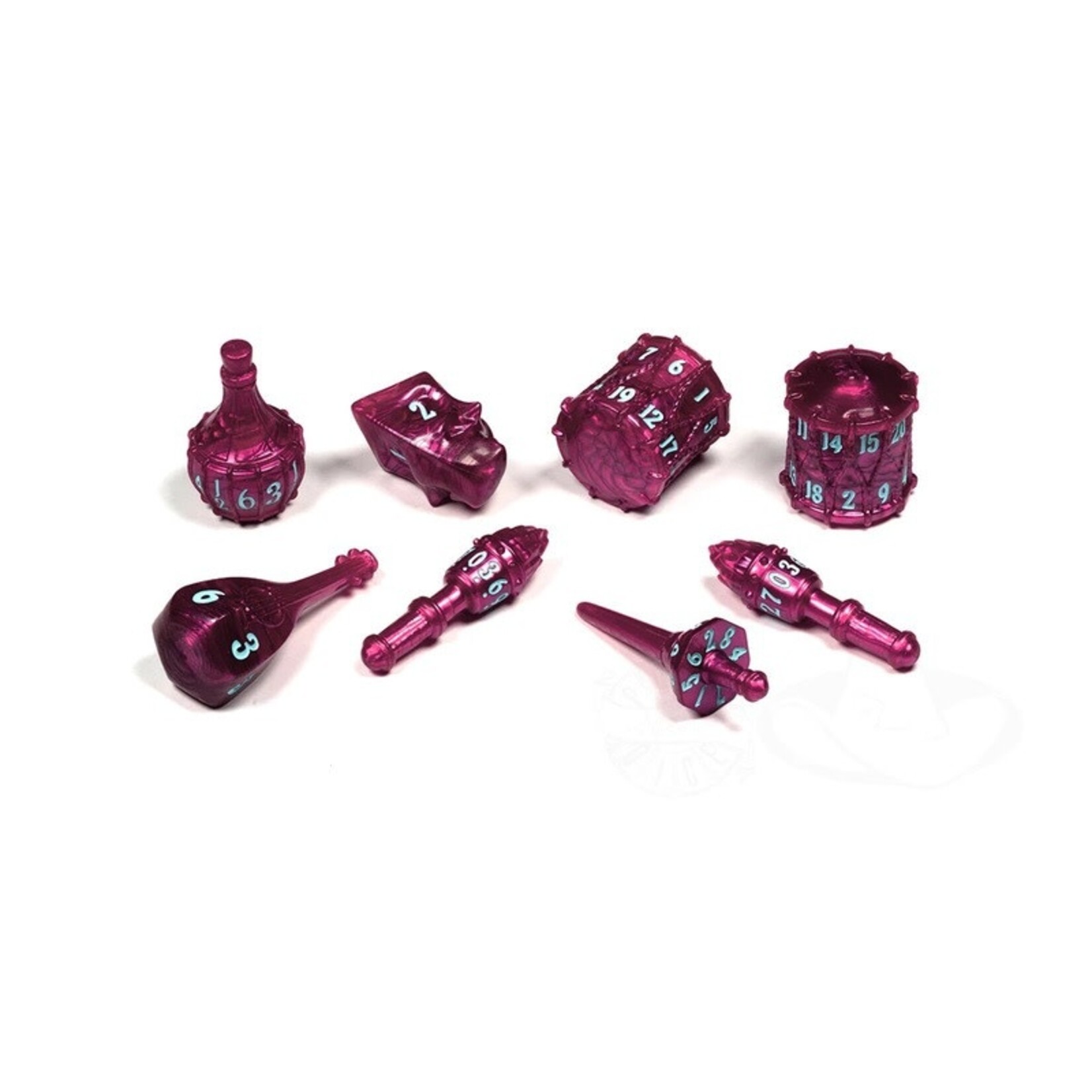 PolyHero PolyHero Bard  8 Dice Set Rhaspberry Rhapsody