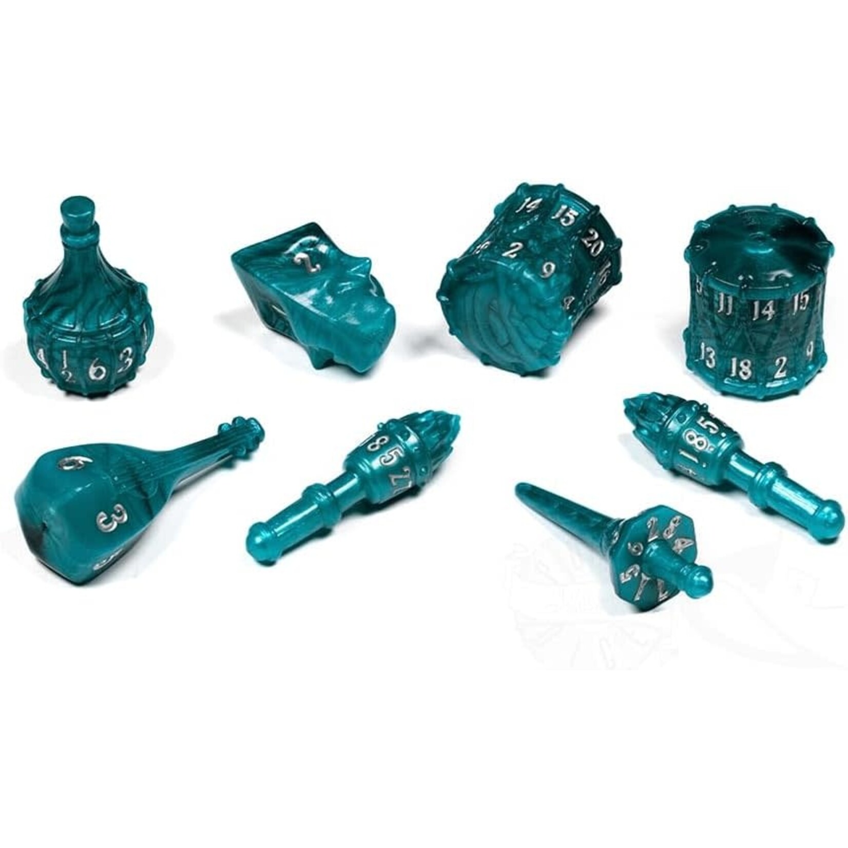 PolyHero PolyHero Bard  8 Dice Set Telltale Teal