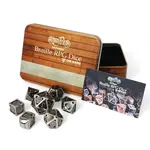 Die Hard Dice Die Hard Dice 7pc set DOTS Braile Hollow Metal-Silver Ingot