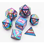 Foam Brain Games Transgender Pride Flag - Metal RPG Dice Set 7ct
