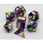 Foam Brain Games Nonbinary Pride Flag - Metal RPG Dice Set 7ct