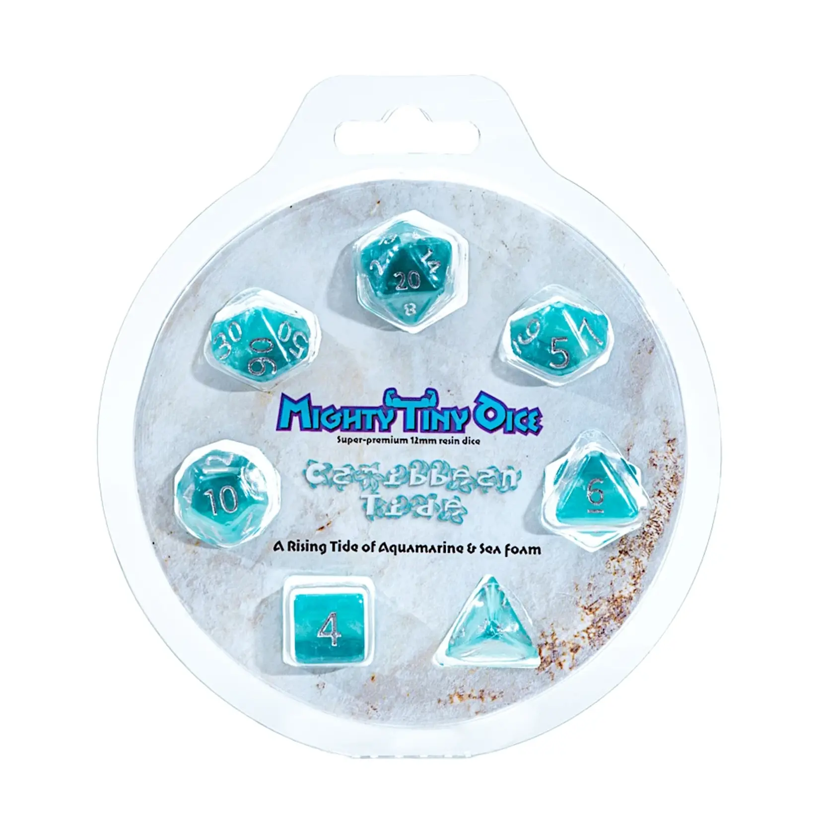 Gate Keeper Games Mighty Tiny Dice: 12mm Resin Dice Caribbean Tide