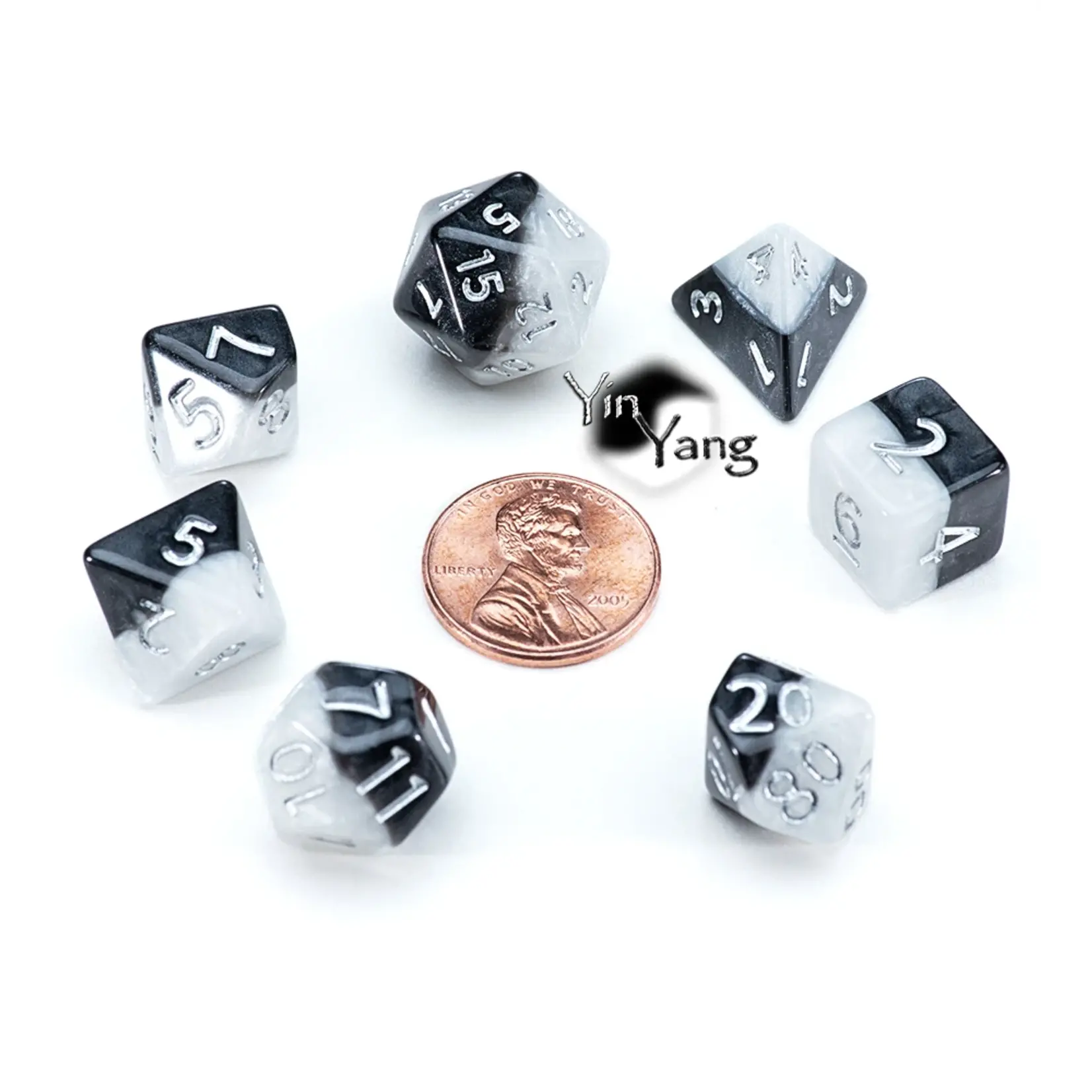 Gate Keeper Games Mighty Tiny Dice: 12mm Resin Dice Yin Yang