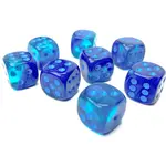 Chessex CHX 12mm D6 (36 dice) Gemini 26863 Blue-Blue/Light Blue