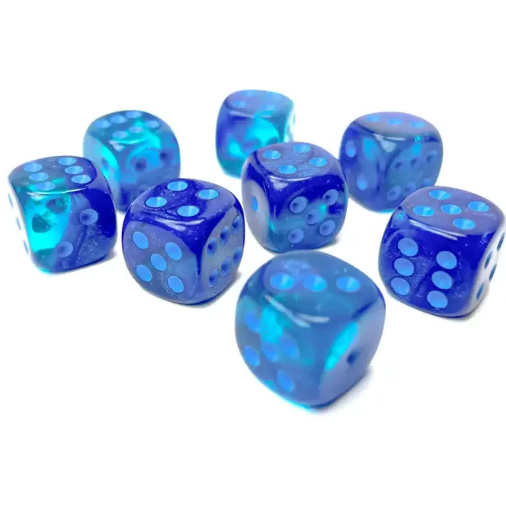 Chessex CHX 12mm D6 (36 dice) Gemini 26863 Blue-Blue/Light Blue