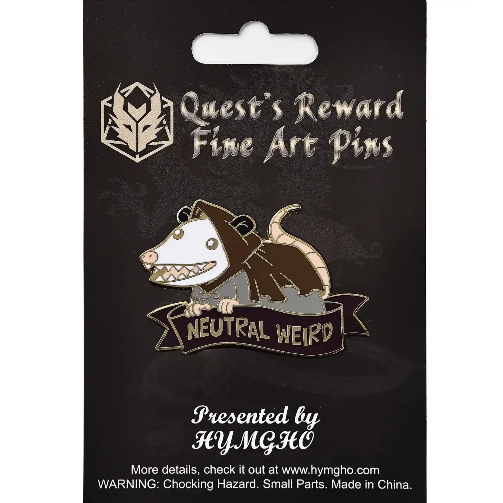 Hymgho Enamel Pin: Neutral Weird Opossum