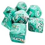 Chessex Chessex: Mega-hedral 7-Die Set: Marble -Oxi-Copper/White