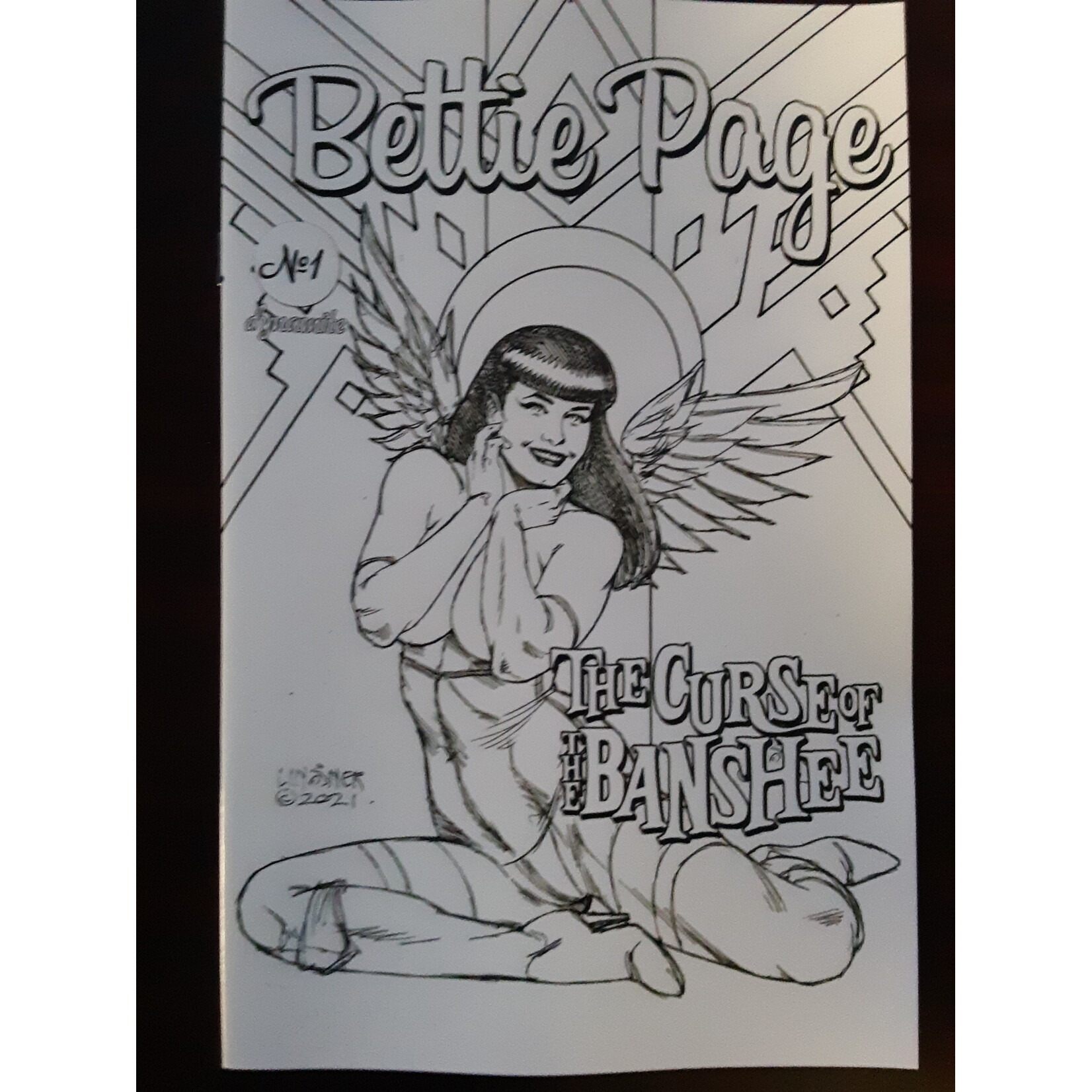 DYNAMITE Bettie Page & Curse Of The Banshee 2021 #1 20 Copy Linsner Pencil