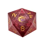 Old School Dice Old School Dice 22mm D20: Sharp Edged Liquid Infused Crimson Fury