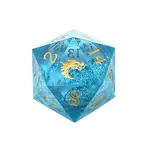 Old School Dice Old School Dice 22mm D20: Sharp Edged Liquid Infused Azure Fury