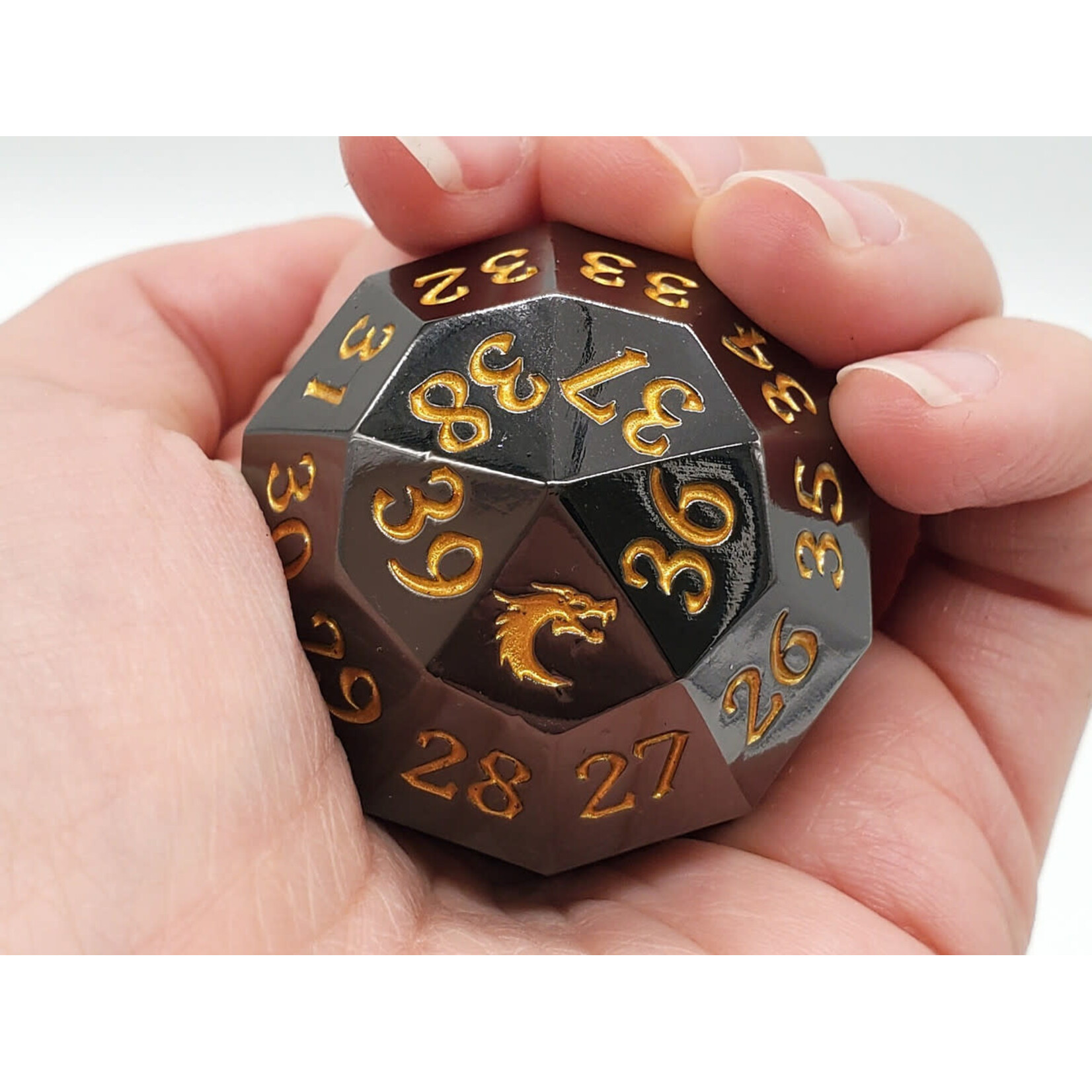 Old School Dice Old School Dice: Metal D40 Spindown - Electric Black