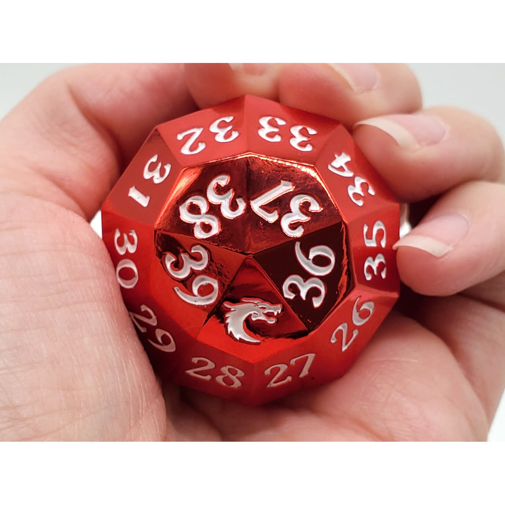 Old School Dice Old School Dice: Metal D40 Spindown - Electric Red