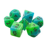 Old School Dice Old School Dice 7ct RPG: Glow Dice - Green Blue
