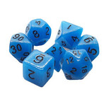Old School Dice Old School Dice 7ct RPG: Glow Dice - Blue