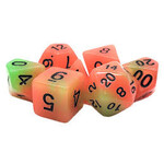Old School Dice Old School Dice 7ct RPG: Glow Dice - Green Orange