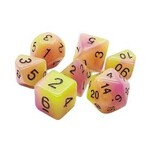 Old School Dice Old School Dice 7ct RPG: Glow Dice - Yellow Purple