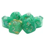 Old School Dice Old School Particles 7ct Dice RPG  - Light Green & Blue Mist