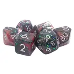 Old School Dice Old School Particles 7ct Dice RPG  - Red, Pink & Black Mist