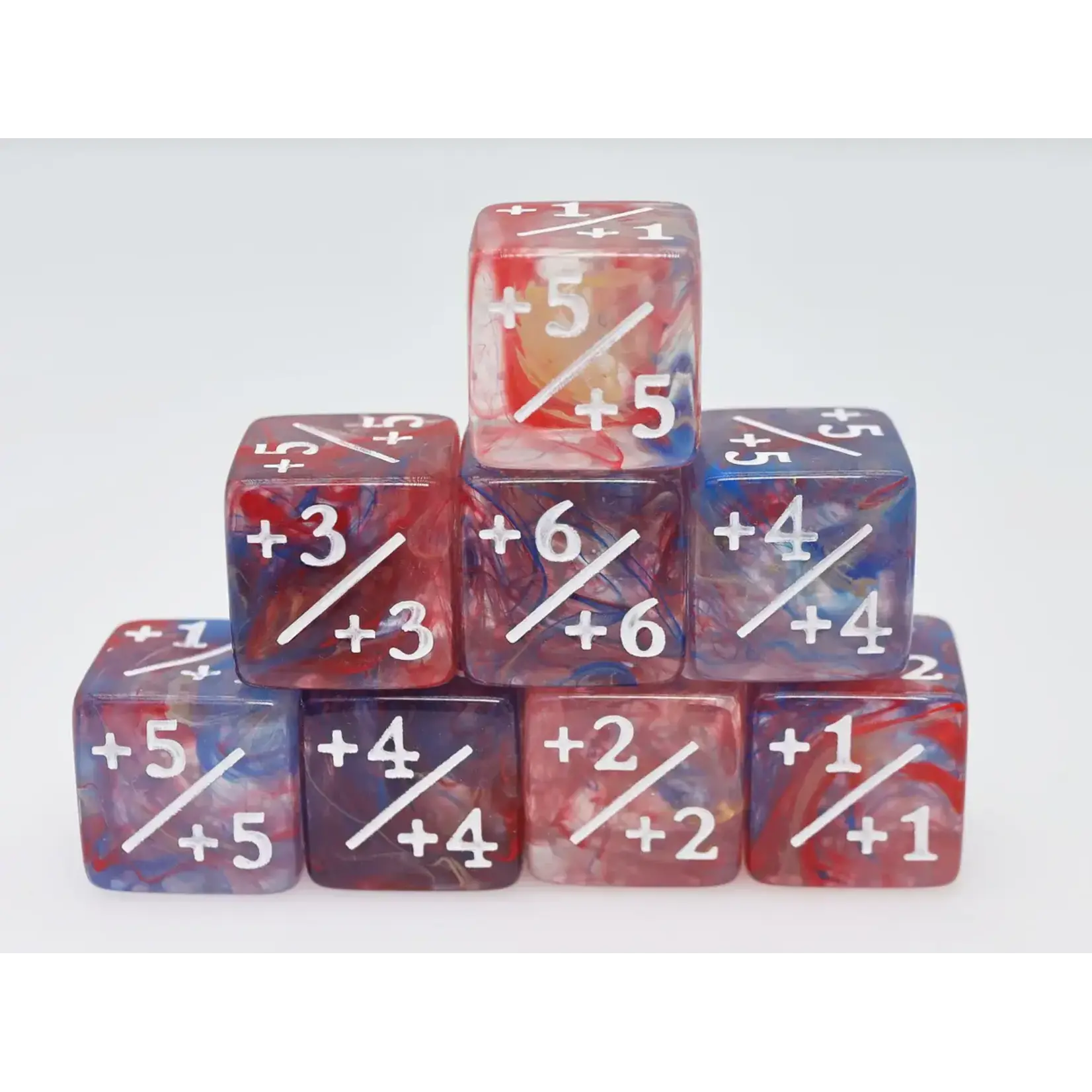 Foam Brain Games +1/+1 Primary Colored Marble Counters for Magic - set of 8