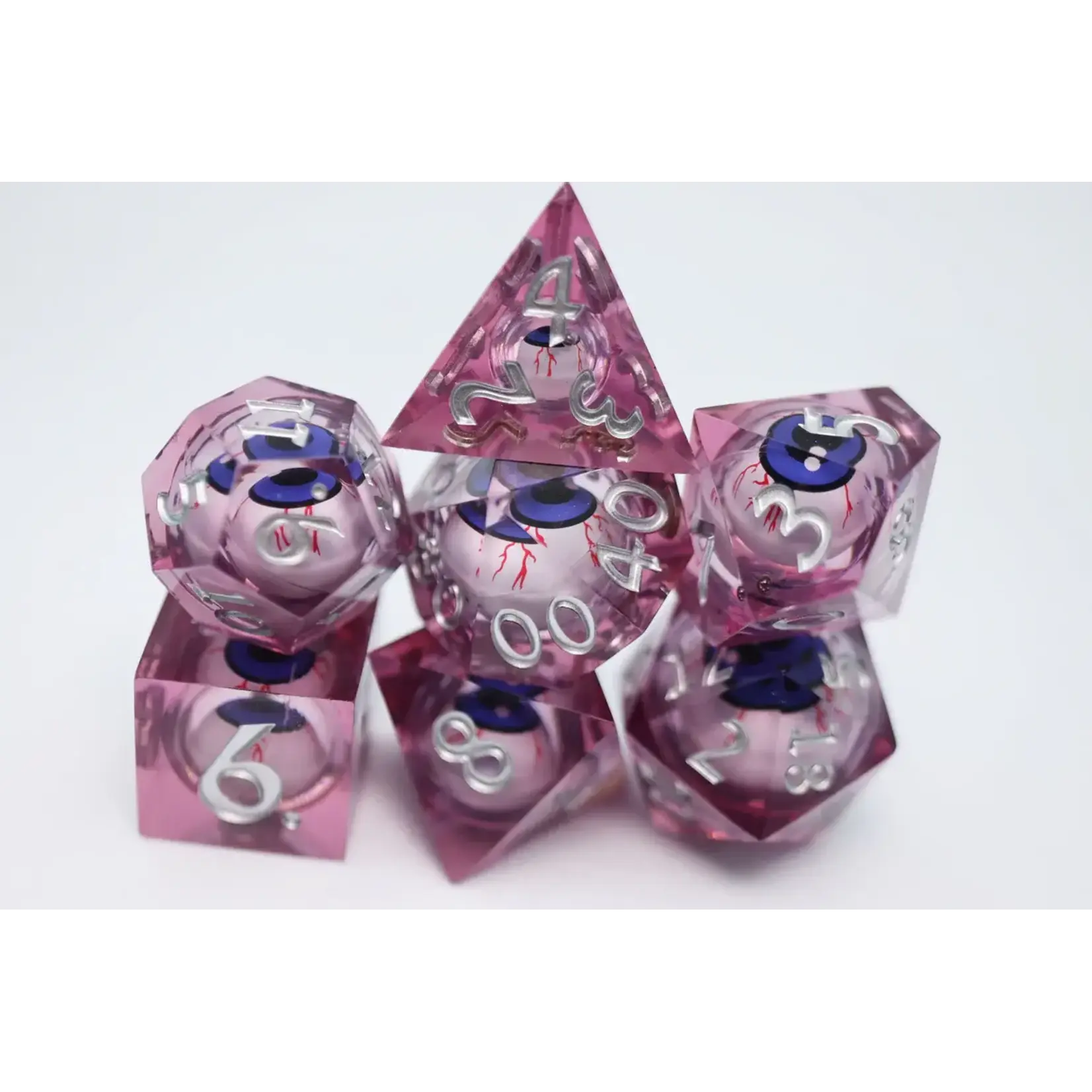 Foam Brain Games Sharp Edge Moving Eye RPG Dice  Set-Bloodshot