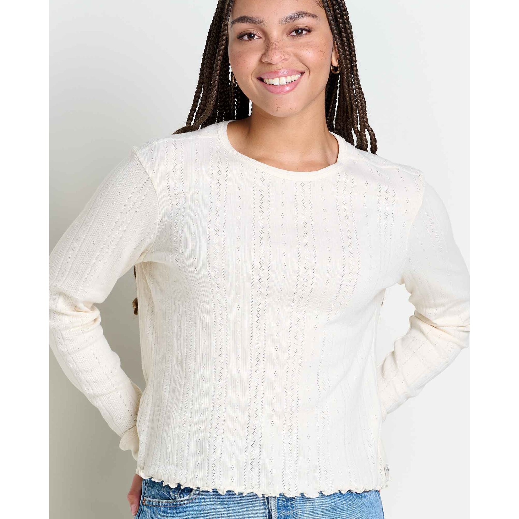 Toad & Co W's Foothill Pointelle Long Sleeve Crew