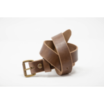 Whiskey Leatherworks Antique Brass Roller Buckle Belt
