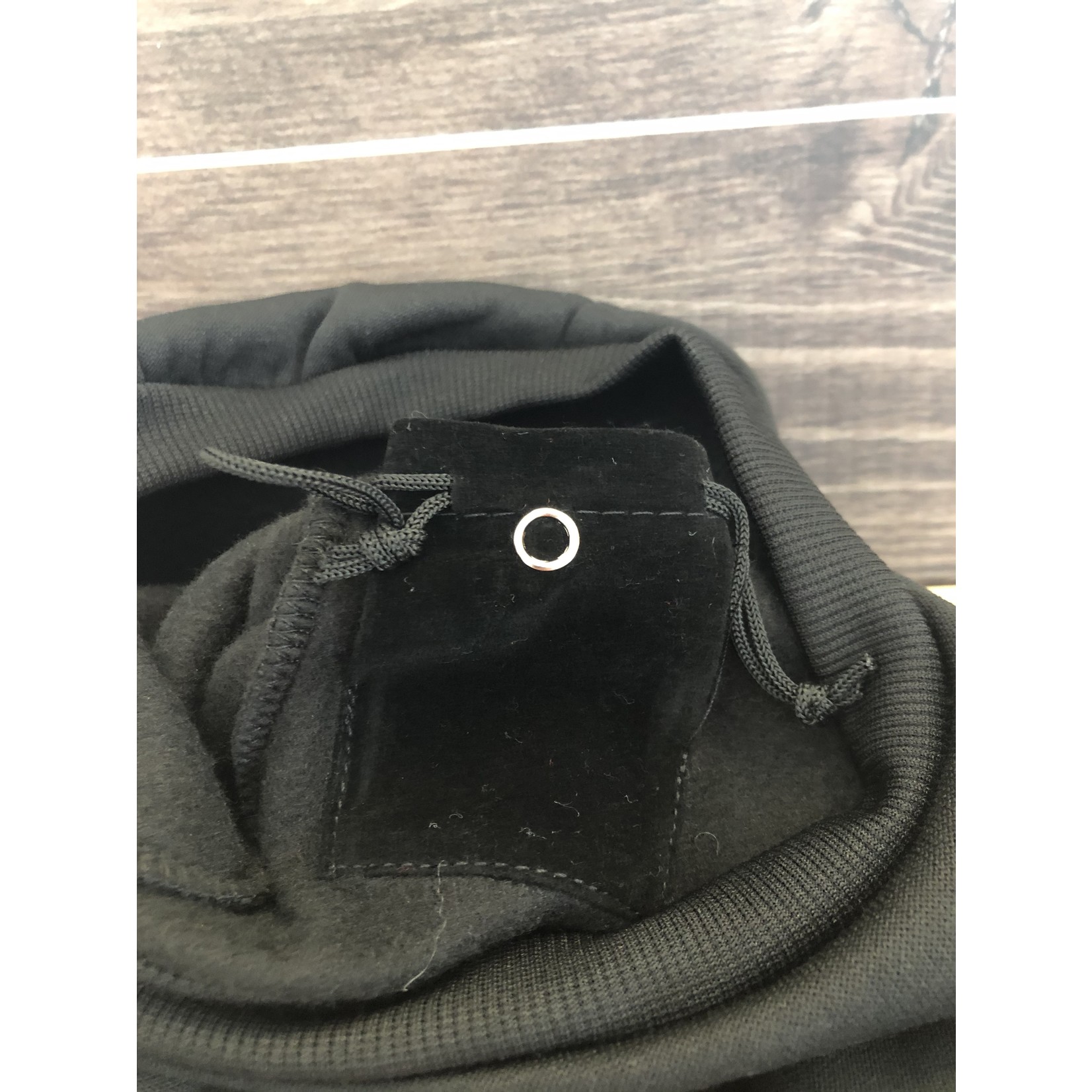 the dog face sweater integrated pocket-black-FINAL SALE