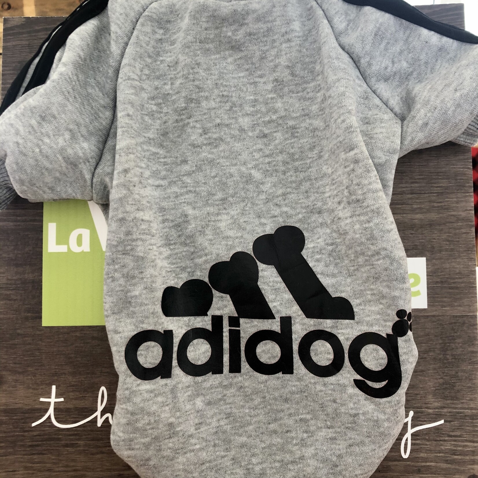 chandail adidog pochette intégrée-gris-VENTE FINALE