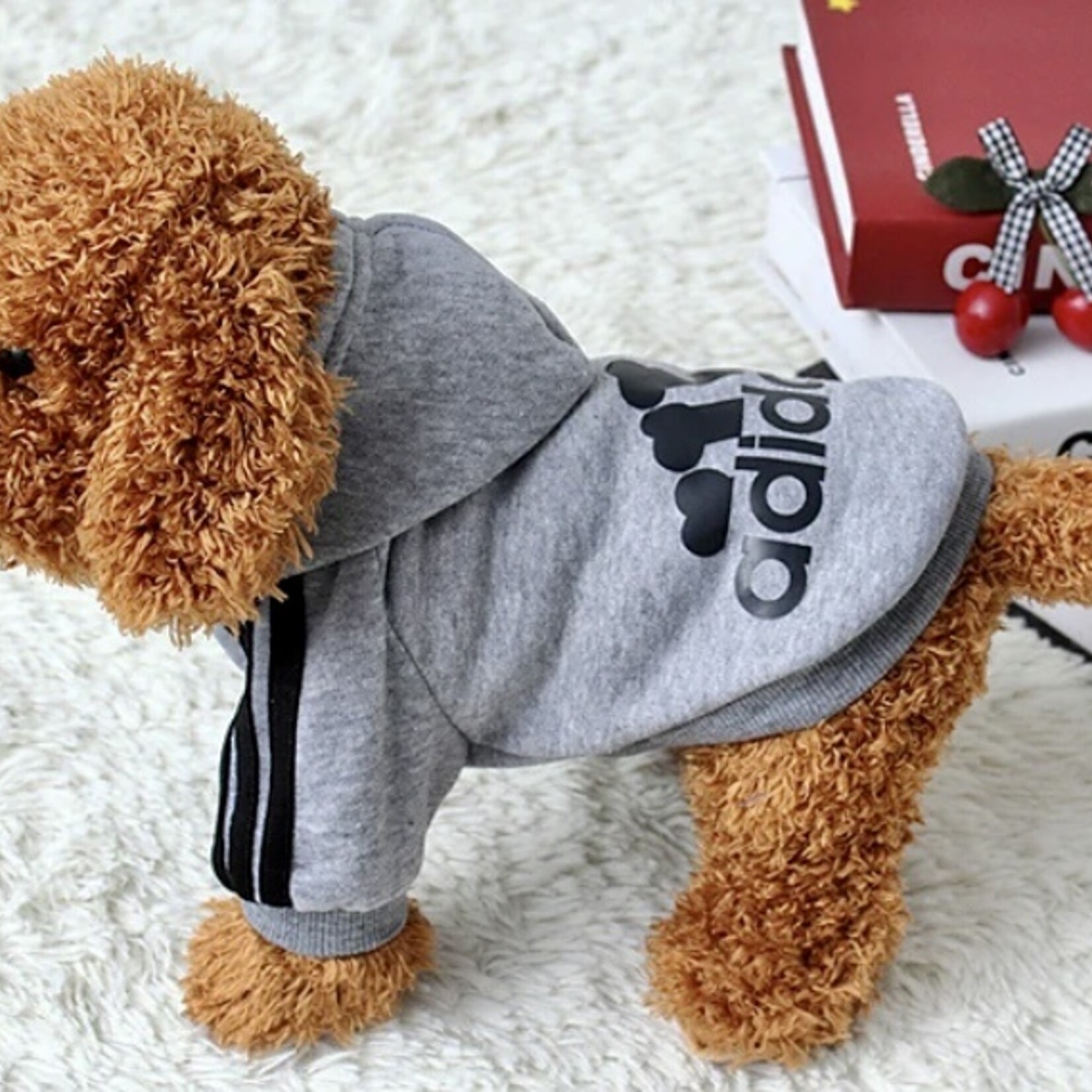 adidog sweater integrated pocket-grey-FINAL SALE